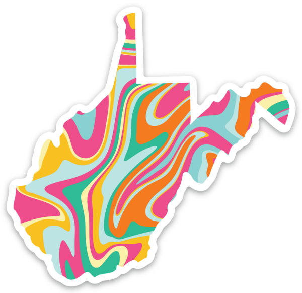 Groovy West Virginia Sticker